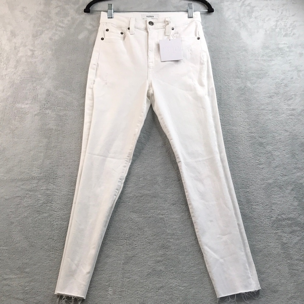 Pistola Aline Crop Jeans IN Blizzard White Size 26 New